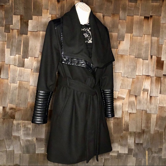 Faux Leather Trim Trench Coat 🖤 - Picture 6 of 12